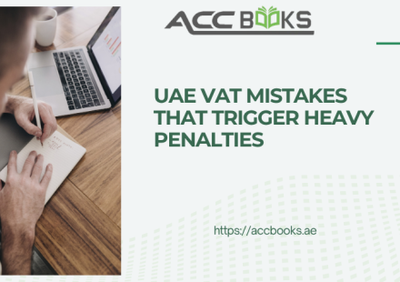 Close-up of a UAE finance manager reviewing a tax penalty letter to avoid costly VAT mistakes