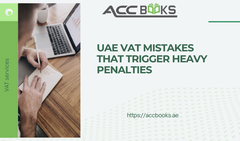 Close-up of a UAE finance manager reviewing a tax penalty letter to avoid costly VAT mistakes