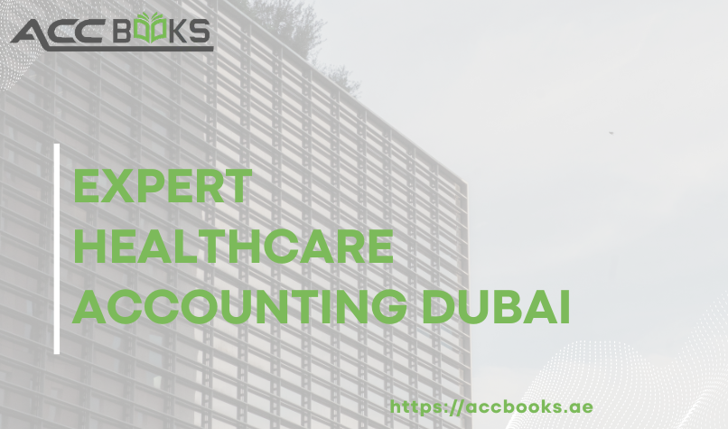 Expert Healthcare accounting services in Dubai – financial advisor reviewing medical clinic charts and tax documents on a tablet.