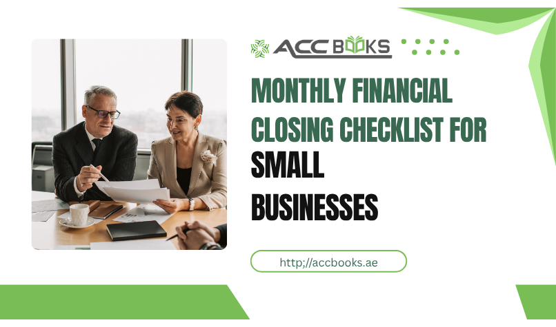 Monthly financial closing checklist on clipboard with calculator and pen.