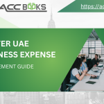 Comprehensive UAE business expense management guide showing expense tracking, receipt scanning, and financial reporting on a tablet in a Dubai office setting.