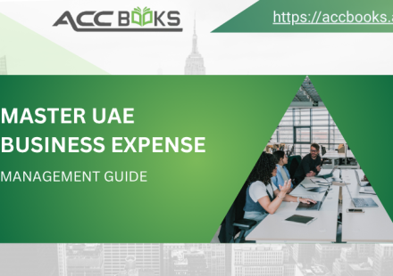 Comprehensive UAE business expense management guide showing expense tracking, receipt scanning, and financial reporting on a tablet in a Dubai office setting.
