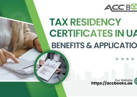 UAE business professional holding a Tax Residency Certificates with global flags and double taxation treaty icons in the background