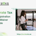 UAE business owner reviewing FTA penalty waiver application with relief documents, focusing on Corporate Tax late Registration Penalty relief options
