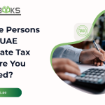 A diverse group of professionals—including entrepreneurs, freelancers, and corporate executives—standing in front of a large illuminated question mark, symbolizing the uncertainty around who qualifies as a taxable person. A glowing UAE flag and a legal gavel are positioned to the side, while a checklist on a digital screen displays key criteria such as "Resident Person," "Natural Person," and "Exempt Persons" under the UAE Corporate Tax Law. A magnifying glass highlights the text "Taxable Person," emphasizing the need for businesses to assess their status.