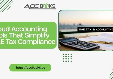 Overview of cloud accounting tools that simplify UAE tax compliance, featuring VAT reporting, automated invoicing, and real-time financial dashboards.