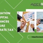 Infographic explaining depreciation and capital allowances under UAE Corporate Tax, showing asset categories, deduction rates, and tax-saving calculations.