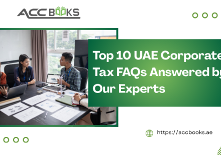 Top 10 UAE corporate tax FAQs infographic featuring questions about tax rates, registration deadlines, exemptions, and compliance requirements answered by experts.
