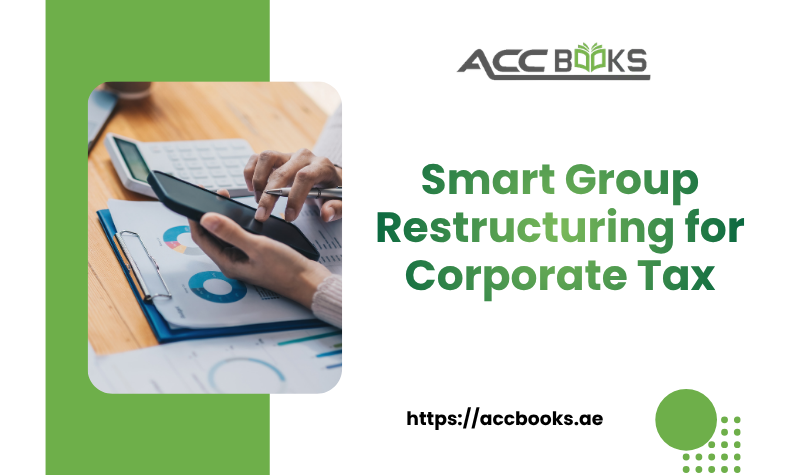 Diagram illustrating smart group restructuring for corporate tax, showing entity mergers, holding company formation, and tax-efficient ownership structures.