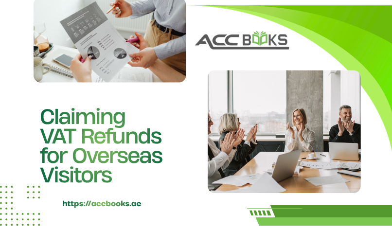 Overseas visitor claiming VAT refunds at a UAE airport tax refund counter