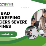 Infographic showing how bad bookkeeping leads to VAT fines, featuring common errors like missing invoices, incorrect VAT calculations, and late submissions.