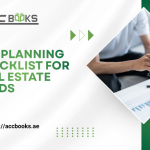 Tax planning checklist for real estate funds showing key steps like VAT registration, Corporate Tax compliance, transfer pricing, and reporting deadlines