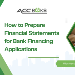 Financial statements prepared for bank financing applications, including balance sheet, income statement, and cash flow statement reviewed by an accountant