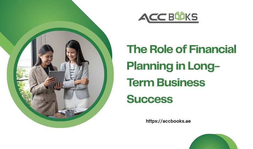 The Role of Financial Planning in Long-Term Business Success Business professionals analyzing the role of financial planning in long-term business success with growth charts, budgeting tools, and strategic forecasts