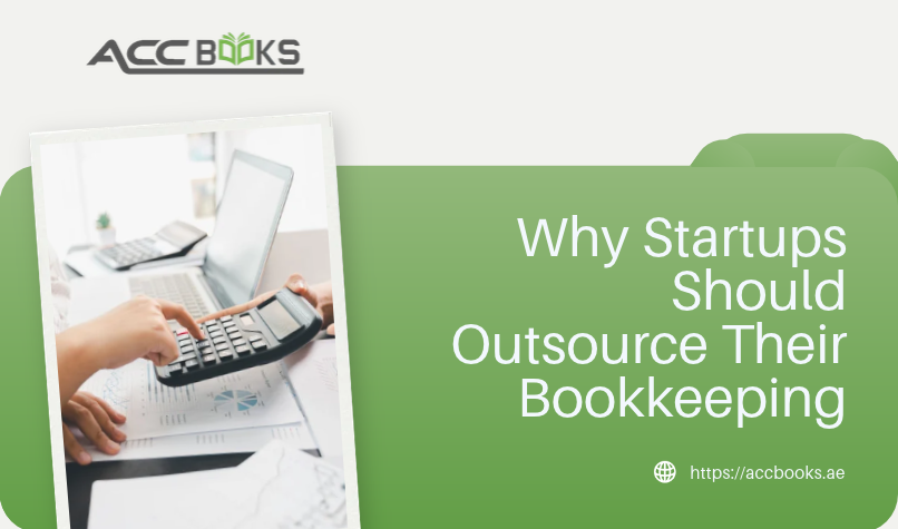 A startup founder sitting at a cluttered desk with a laptop, a stack of receipts, and a coffee cup, looking relieved as they hand over a folder of financial documents to a professional bookkeeper from an outsourced firm. The bookkeeper, seated at a clean, organized workstation with dual monitors displaying accounting software, accepts the folder with a confident smile. A digital overlay shows a checklist with items like "Save Time," "Reduce Costs," and "Ensure Accuracy," symbolizing the benefits of choosing to Outsource Their Bookkeeping. The background features a modern startup office with a small team collaborating, reinforcing the focus on core business growth.